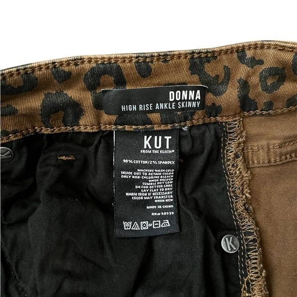 Kut From The Cloth Animal Print Donna High Rise Ankle Skinny Ladies Size 10 - Picture 5 of 8